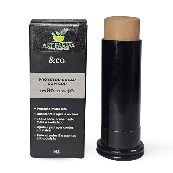 Protetor Solar Stick Com Cobertura Bege Claro FPS 80 e FPUVA 40 14g